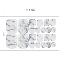 Wholesale toe nail sticker Glossy matte lamination nail strips sticker Marble Print Full Wraps Toenail Polish Stickers