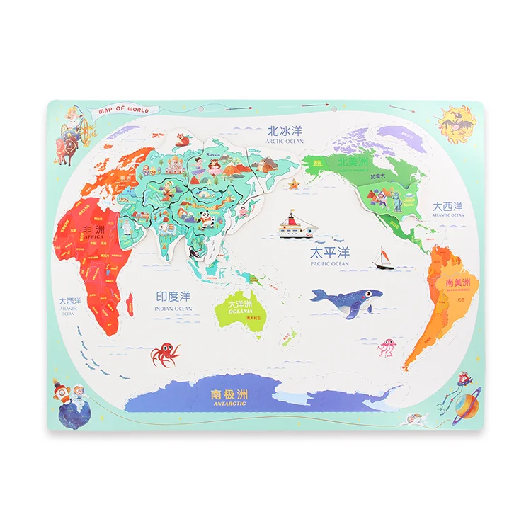 wooden may of world toy bricks for kids magnetic travel puzzle badge for educational students customized national area promote
