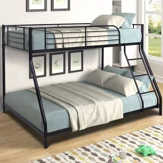Steel double metal dormitory bed frame kids double deck bed design cheap bunk beds