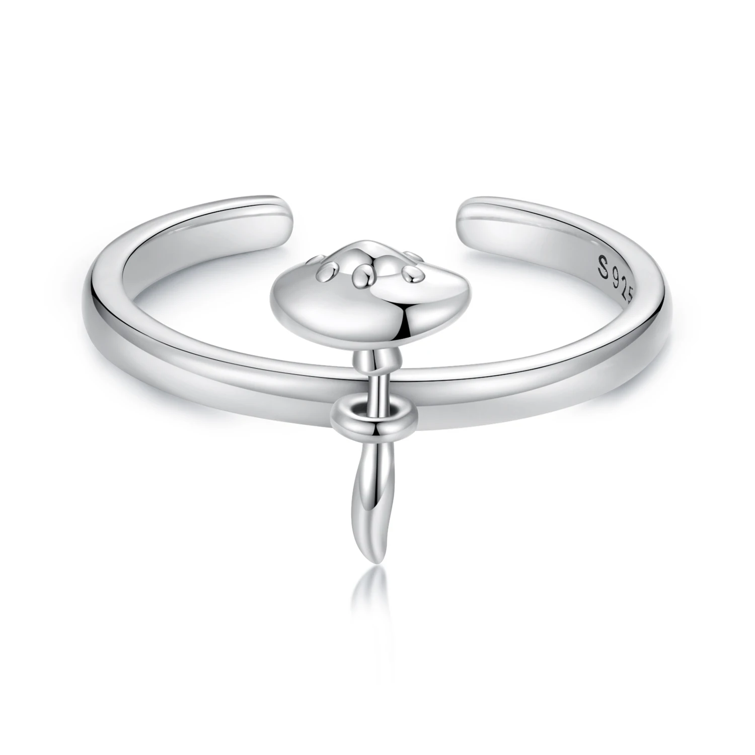 925 Sterling Silver Oxidized silver Fashion Jewelry Ring SCR1086-E Mushroom Stylish Finger Open Ring