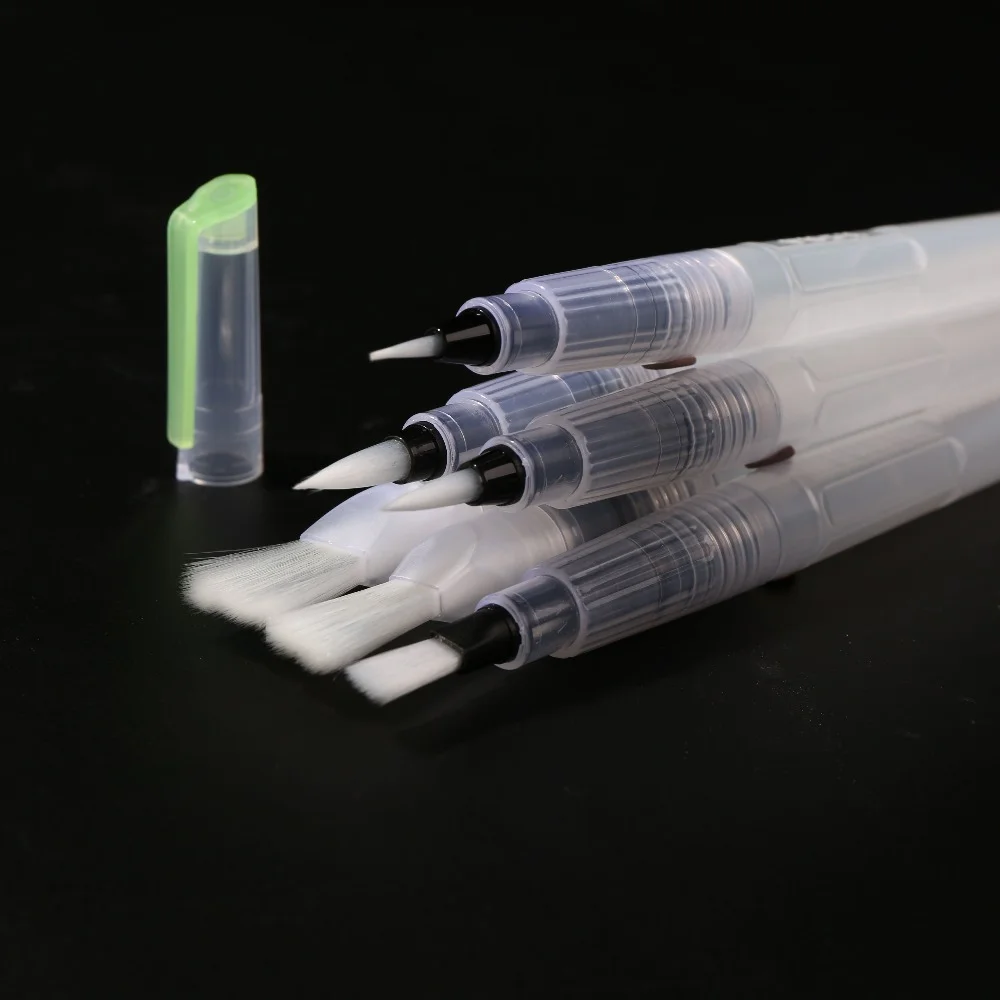 Ручка с кисточкой для акварели, превосходный художественный карандаш для рисования, японская нейлоновая круглая плоская насадка, для школьников