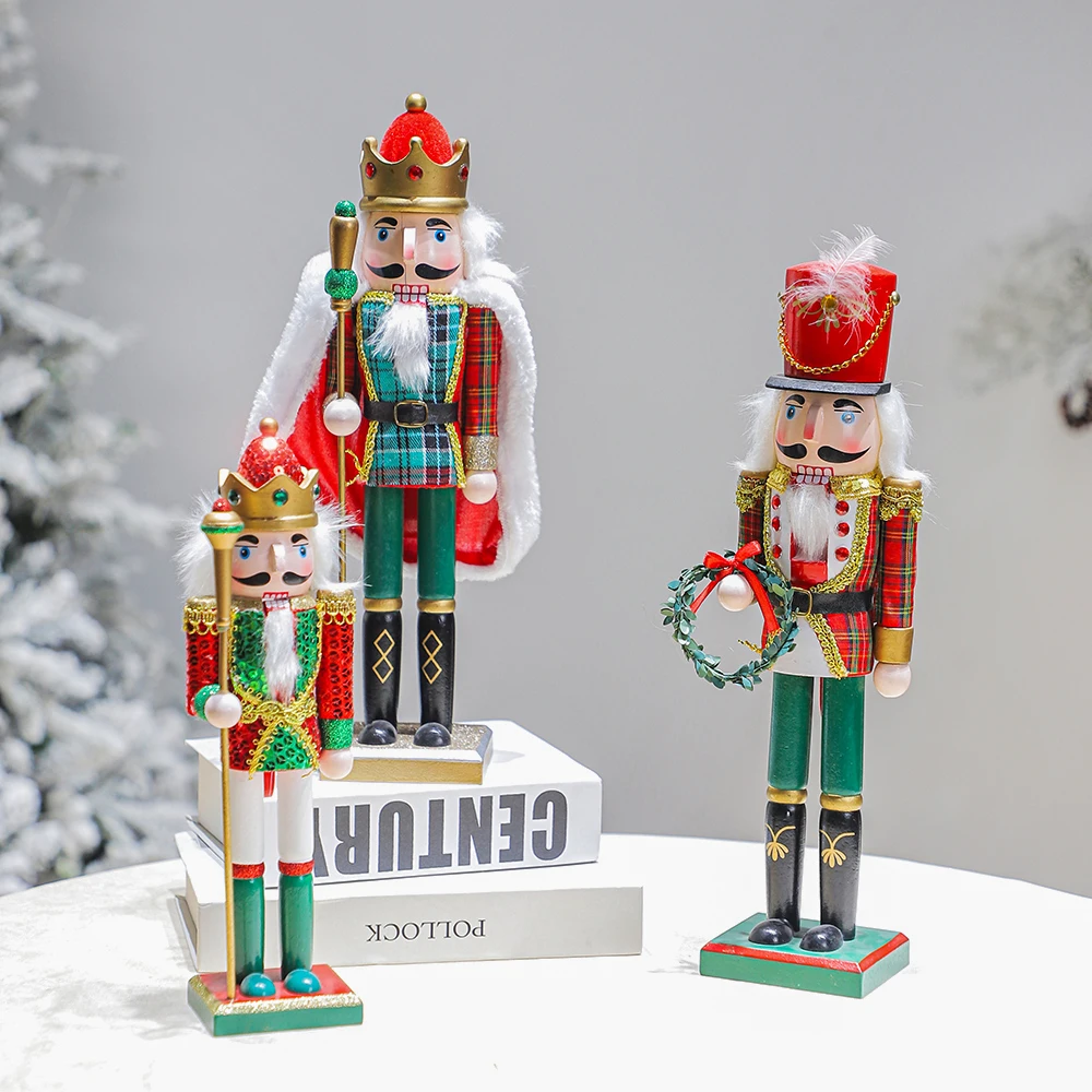 New Xmas Painting Christmas Crafts Gifts Christmas Nutcracker Soldier Wooden Christmas Decorations