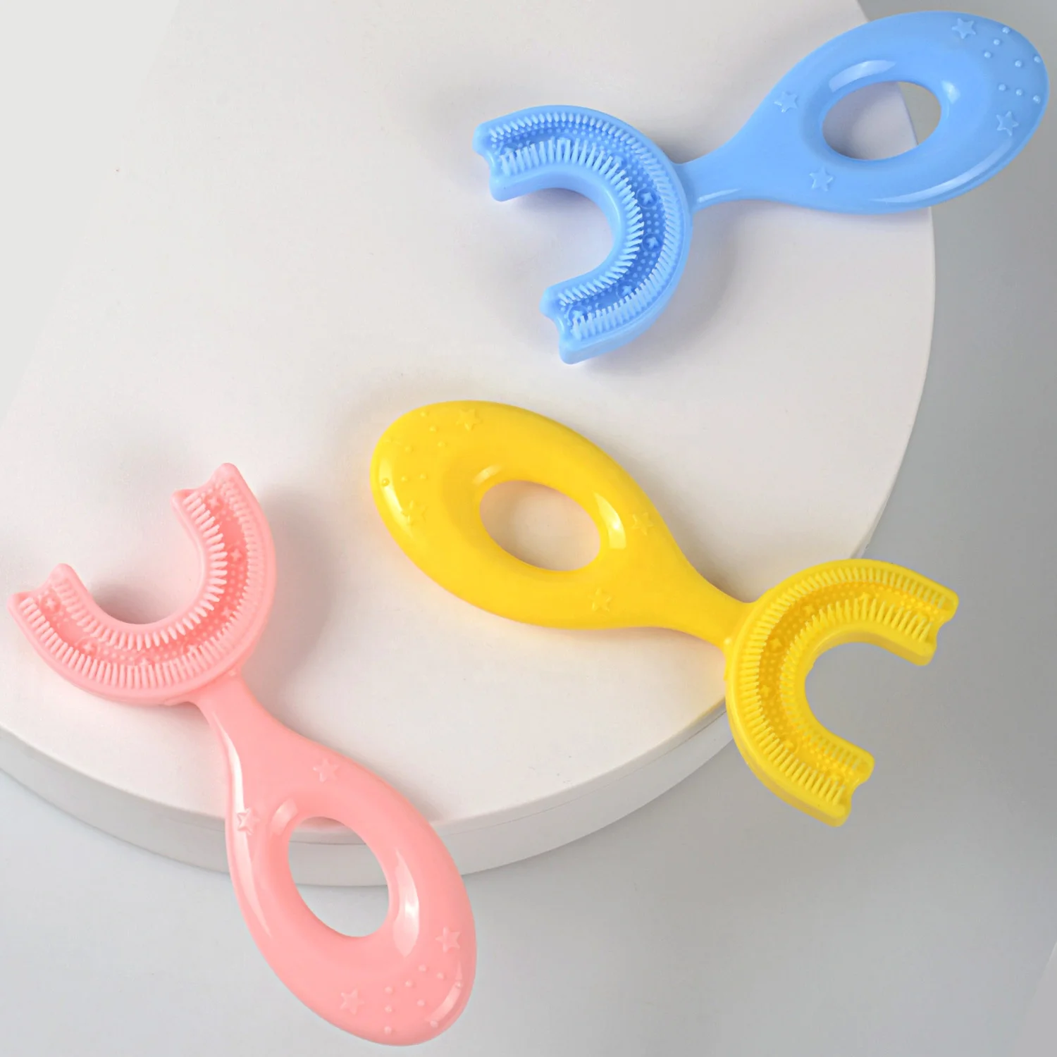 CASA Colorful Wholesale Trend Safety Material Silicone 360 U Shape Toothbrush Kids For Children Manual Tooth Brush