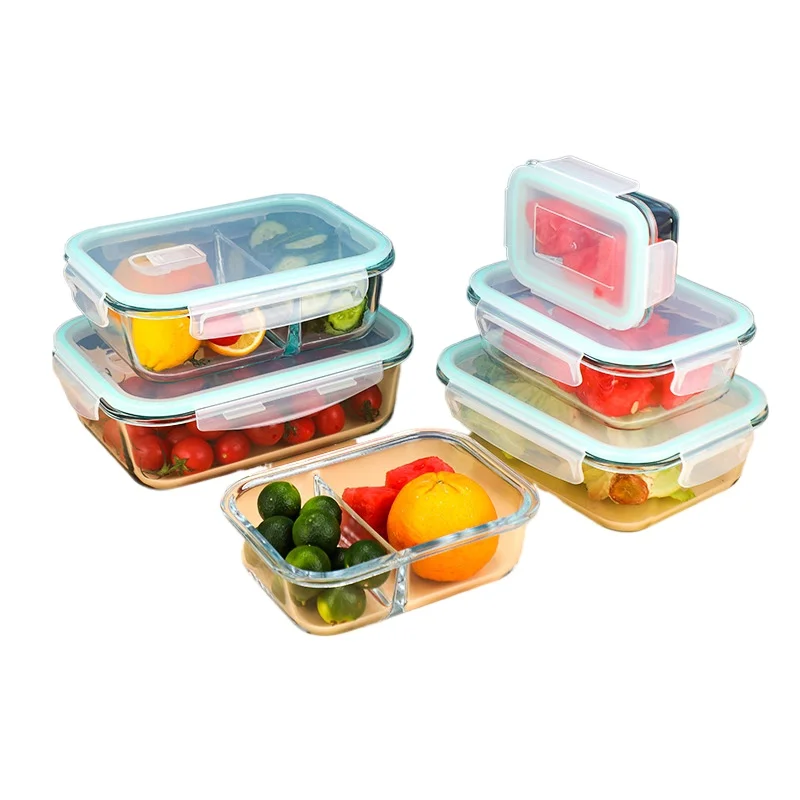 Custom High Quality Glass Containers Food Storage Lunch Box for Food High Borosilicate Pyrex Glass Promotional Home Supplies