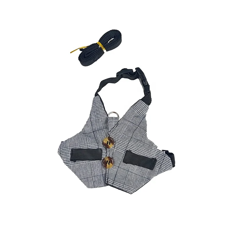 Filhome Adjustable Rabbit Bunny Harness and Leash Set, Rabbit Bunny Clothes Outfit for Ferret Guinea Pig Rabbit Bunny Hamster