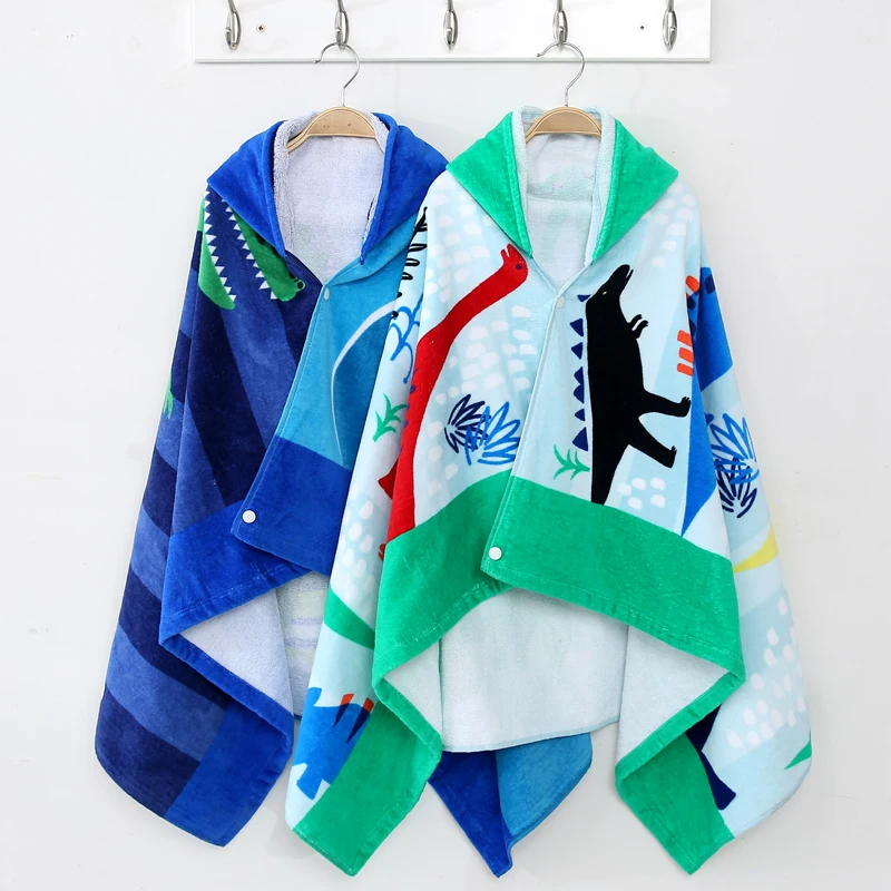 Hot sale kids hooded beach towel poncho for promotion gifts