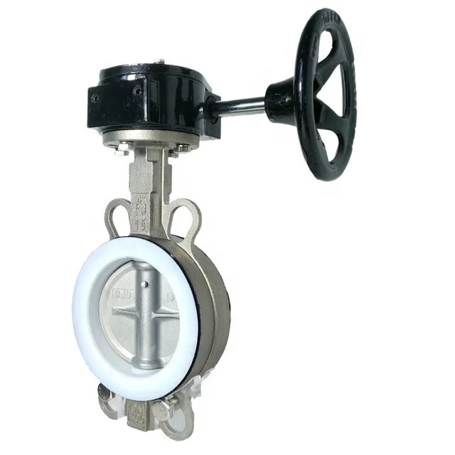 150LB 4 inch PN16 DN100 CF8 Stainless Steel Valve Butterfly  Wafer Type PTFE Sealed Butterfly Valve