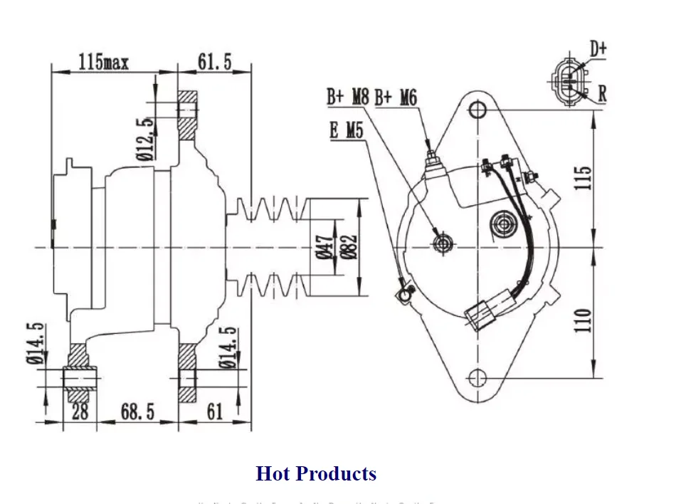 28V 80A ac Generator Alternator Parts For Denso Alternator