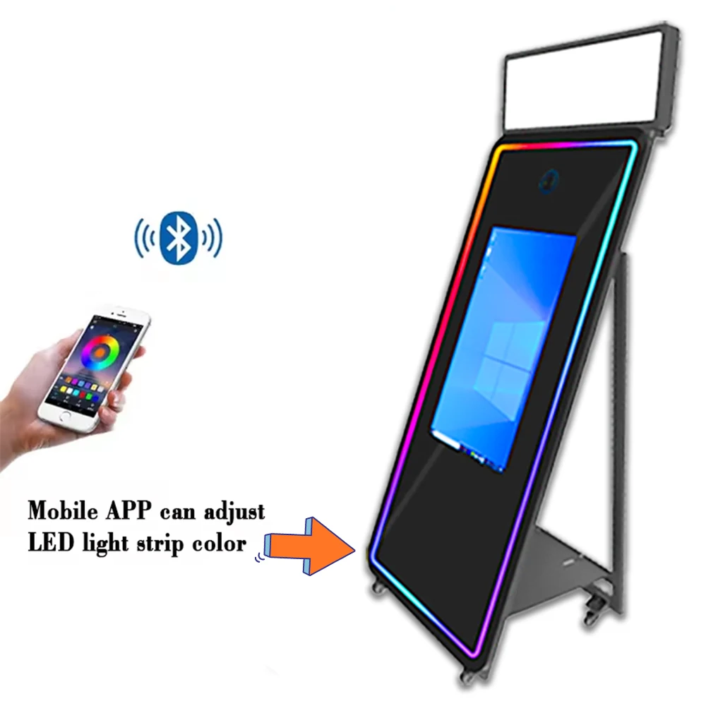 magic mirror photo booth 45 inch mirror photobooth latest selfie mirror photo booth circle photo booth machine