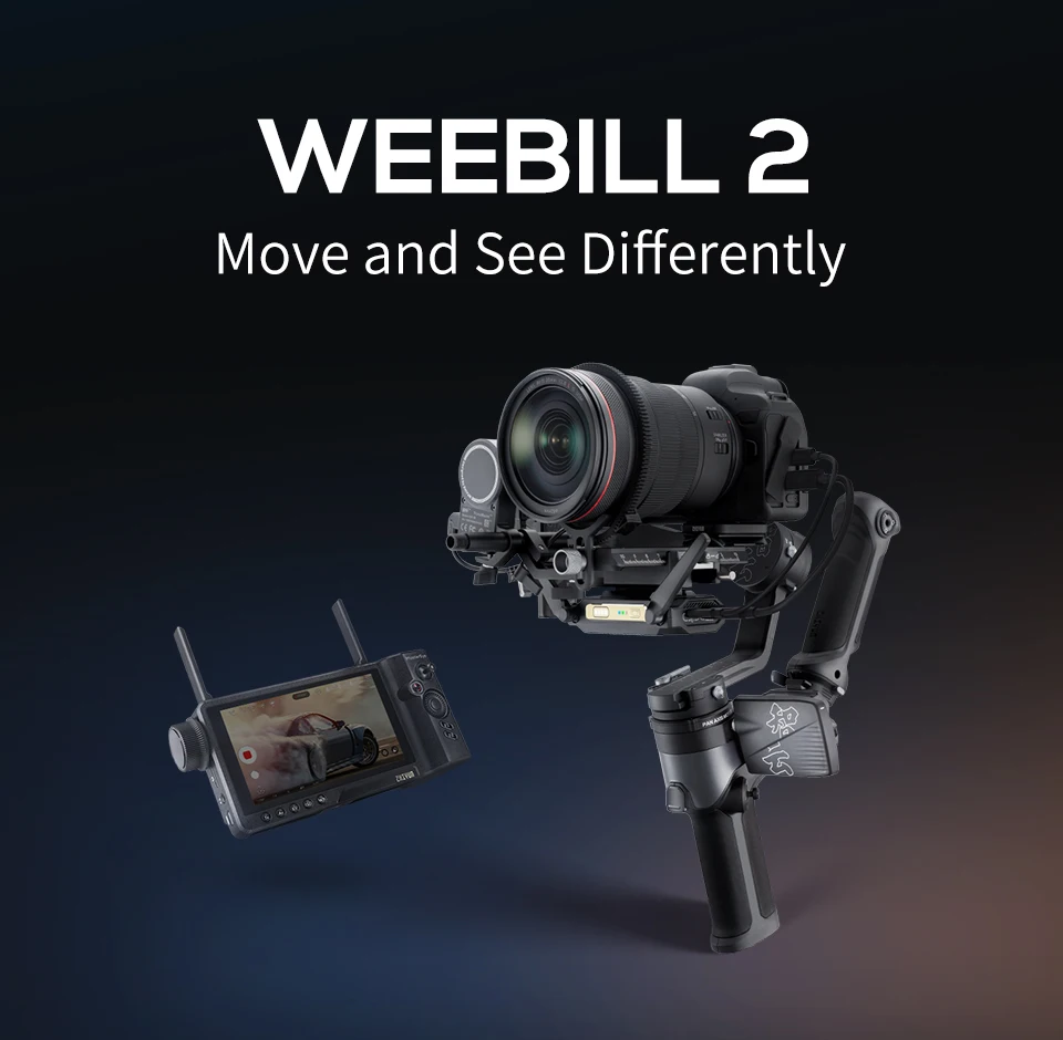 ZHIYUN Weebill 2 Gimbal Stabilizer for Camera DSLR Cameras 3-Axis Handheld Stabilizer with Screen for Canon/Sony VS DJI