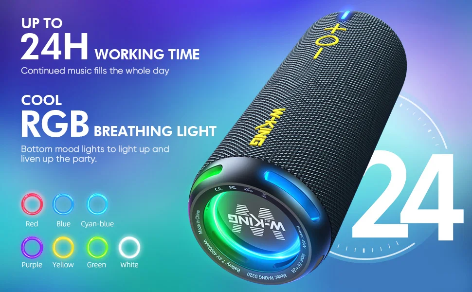 Portable Bluetooth Speaker Speaker Wireless Loud Customized EQ APP/Deep Bass 360° Sound 40W Party Home Boombox Shower Speaker