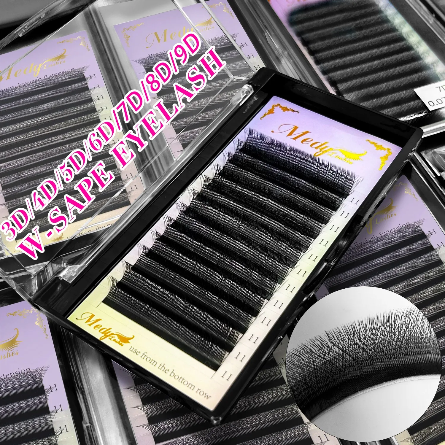 Wholesale YY W Shape Eyelash Extensions Vendor C CC D DD Curl silk mink cashmere soft fan Volume Eyelash Extension Mesh Cilios