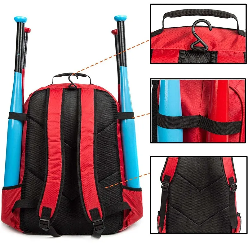 Customize logo Extra Large Padded Air Mesh Back Field Hockey Equipment Breathable Baseball Bag Backpack