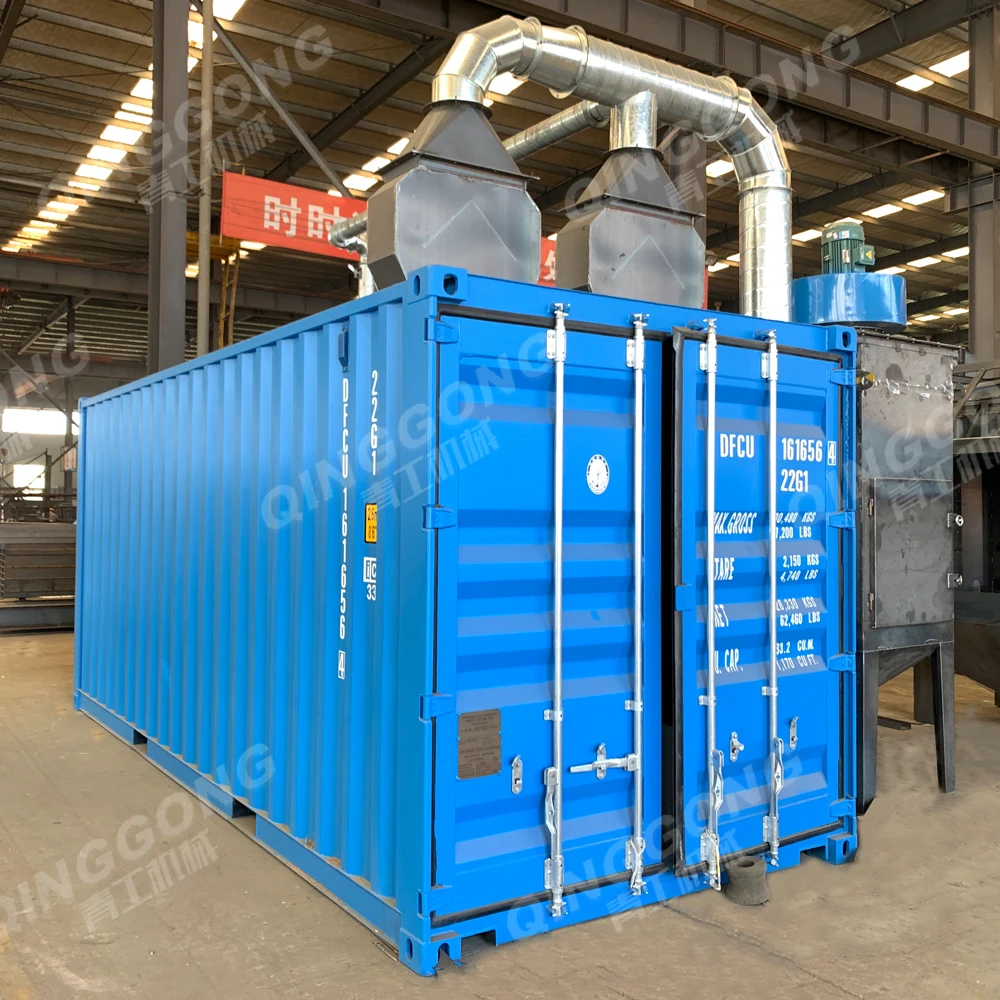 transportable shipyard motor shell shipping container sandblasting booth room