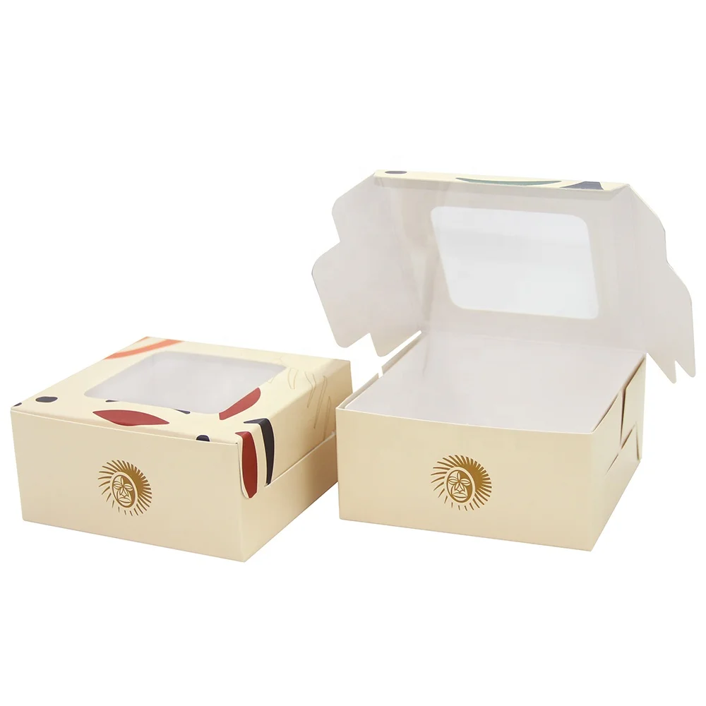 Thick and sturdy kraft paper small giftbox mini dessert cookie chocolates strawberries cake boxes with window