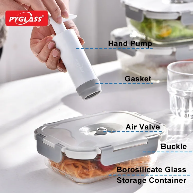 10 pack of high borosilicate glass storage vacuum containers with pump home and kitchen