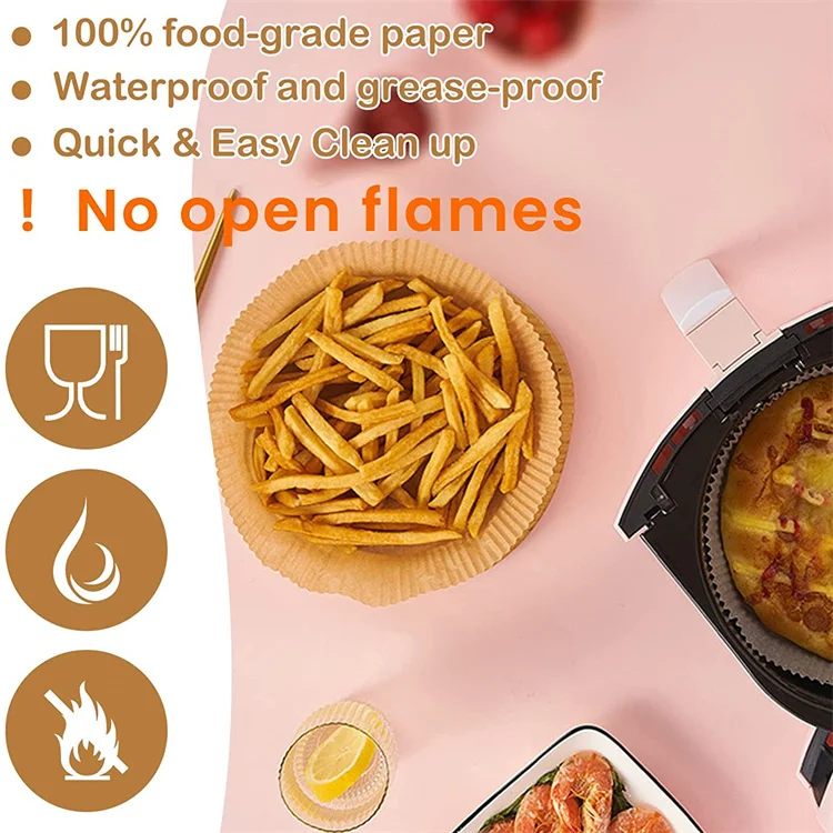 16cm 20cm Air Fryer Disposable Paper Parchment Wood Pulp Steamer Baking Paper For Air Fryer Cheesecake Air Fryer Accessories
