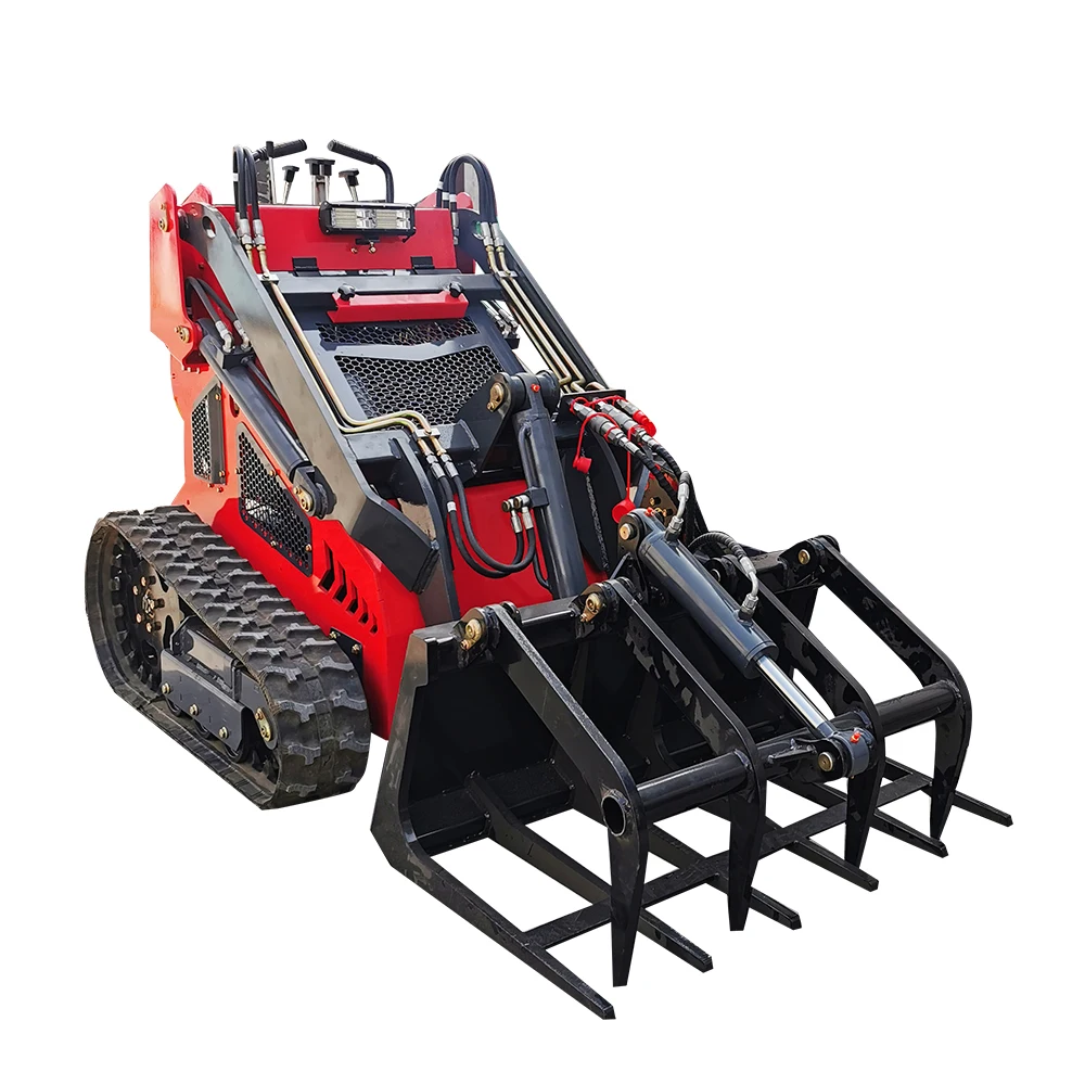 Chinese Wholesale Fuel-efficient cheap mini skid steer loader electric with 4 in 1 bucket mini loader