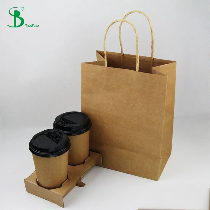 Coffee Shop Takeout Packaging Paper Coffee Cups Custom Logo Paper Bag