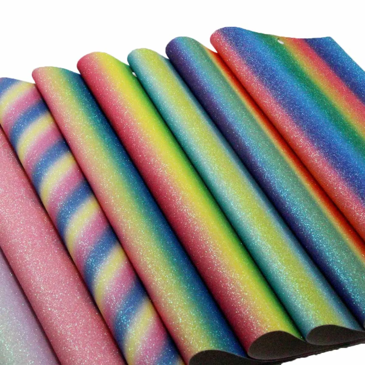 free sample and high quality rainbow glitter pu leather 0.6mm for bags