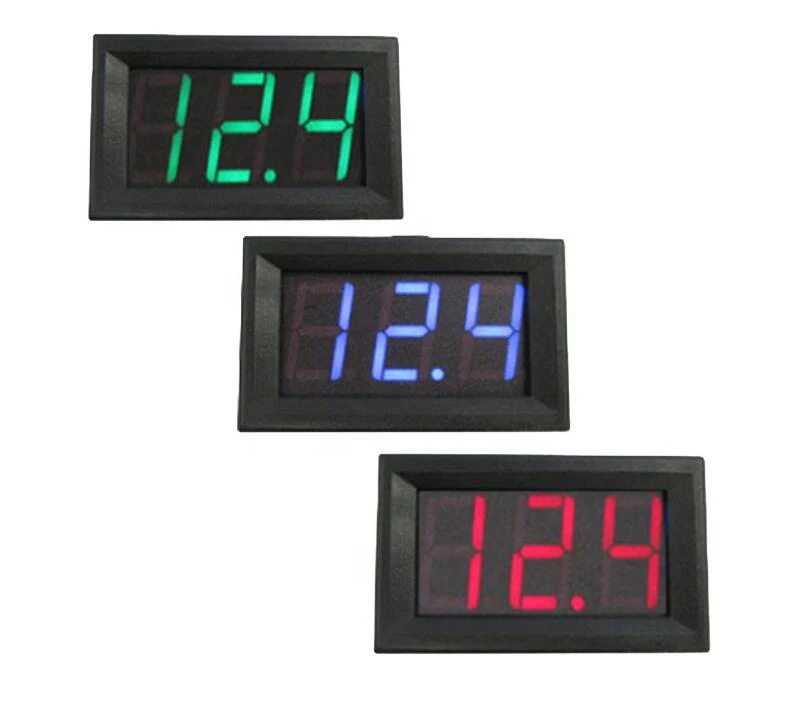 Two cable DC voltage meter head 0.56 inch LED digital voltmeter DC4.5V-30.0V reverse connection protection