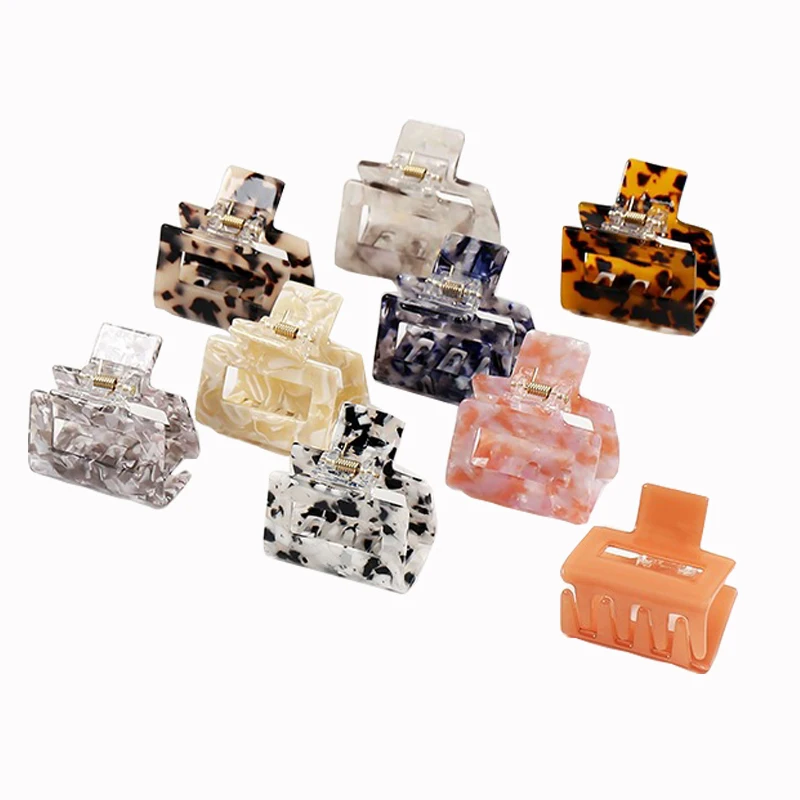 2021 korean Leopard Tortoiseshell 5cm square clamps Acetate nonslip hairgrips hairpin hair claw clips