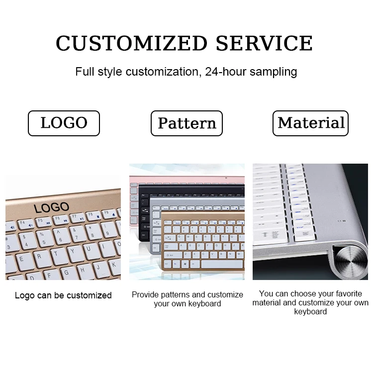  AIWO топ продаж 2021 черный/серебристый/розовое золото 2 4 ГГц Беспроводные Игровые мини USB для дома офиса клавиатура и мышь Combo