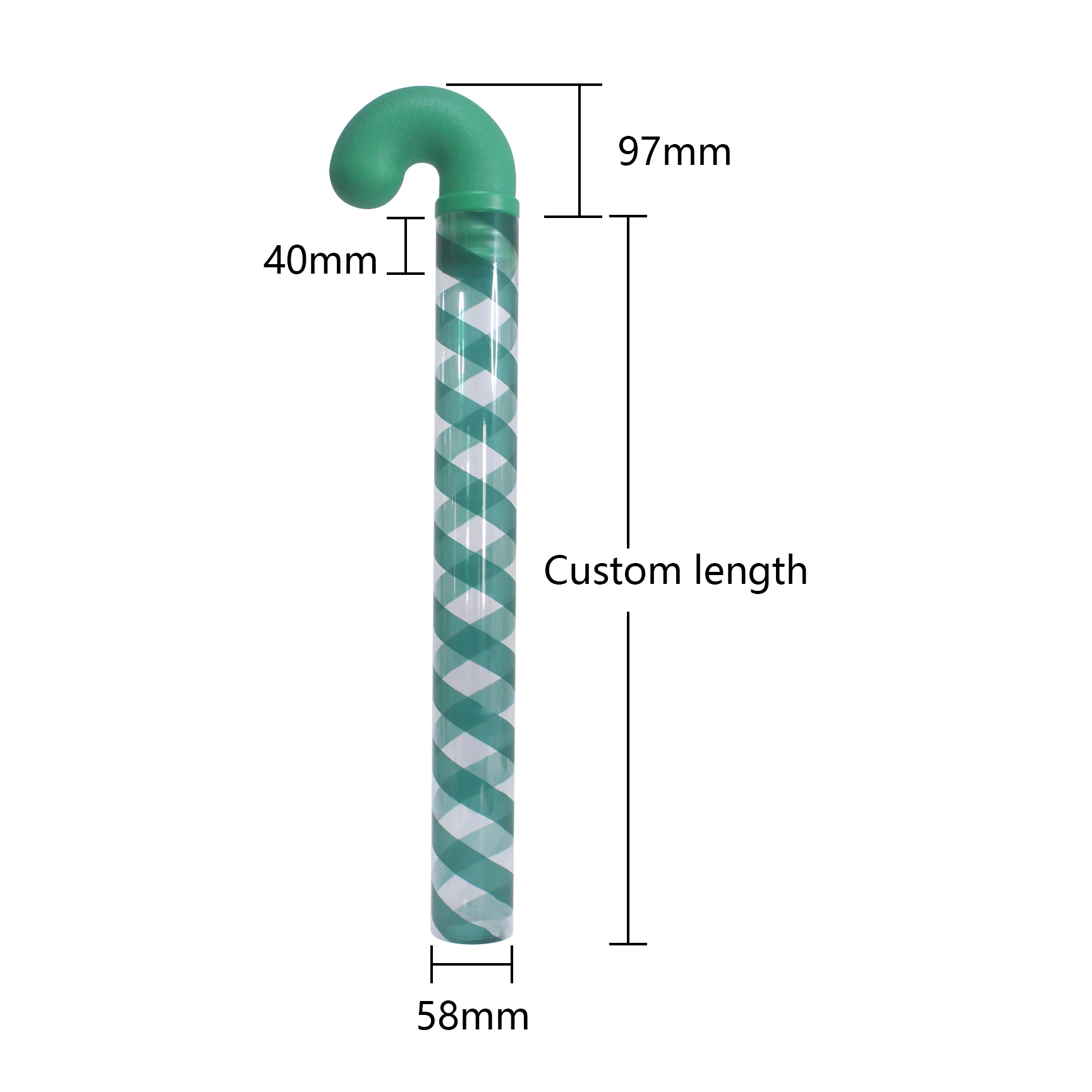 Outer Diameter 58mm Length Can Be Customized Cane Food Packaging Christmas Atmosphere Decorative Shrink-film Container