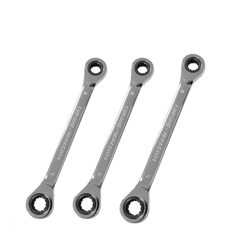 Double-headed Ratchet Wrench Fast Automatic Dual-purpose One-way Plum Wrench Set Auto Repair and Maintenance Hardware Tools