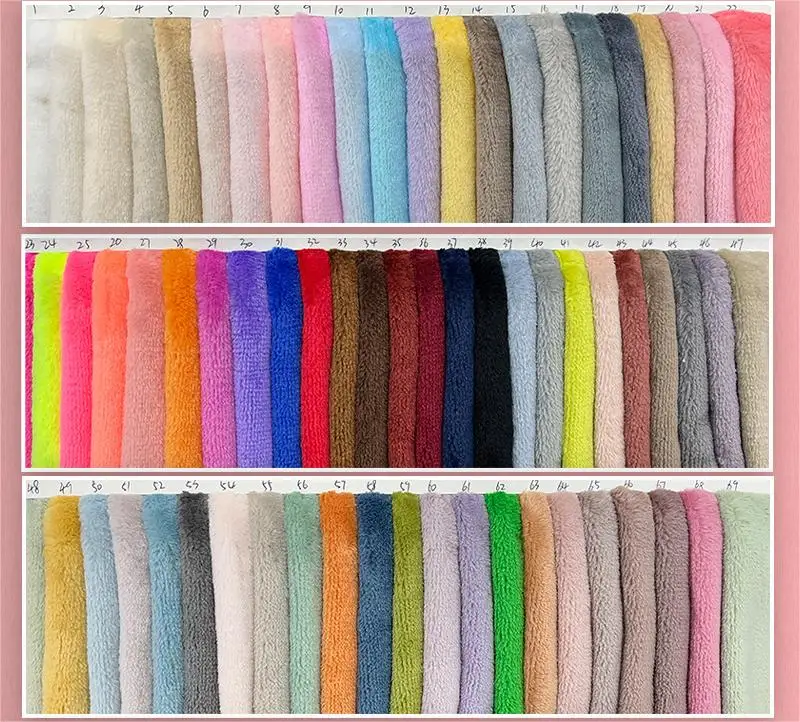 Super Soft Short Plush Fabric Waterproof Laminated Fabric plush toy fabric