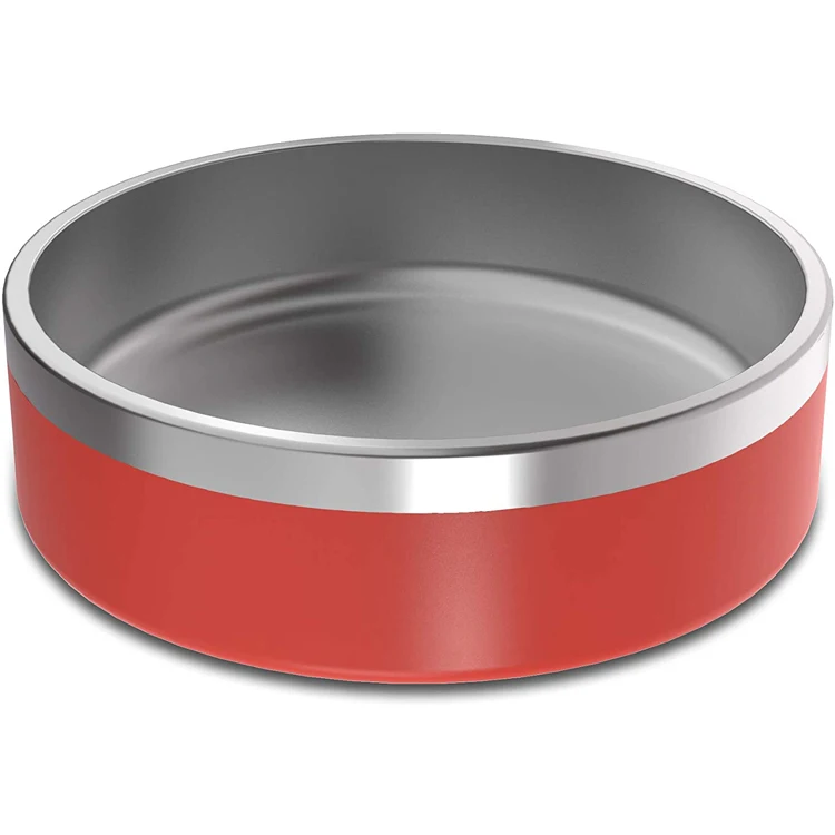 PURPLESEVEN High Quality Stainless Steel 42oz Pet Dog Food Bowl Double Wall Dog Cat Pet Feeding Bowls with Non Slip Rubber Base