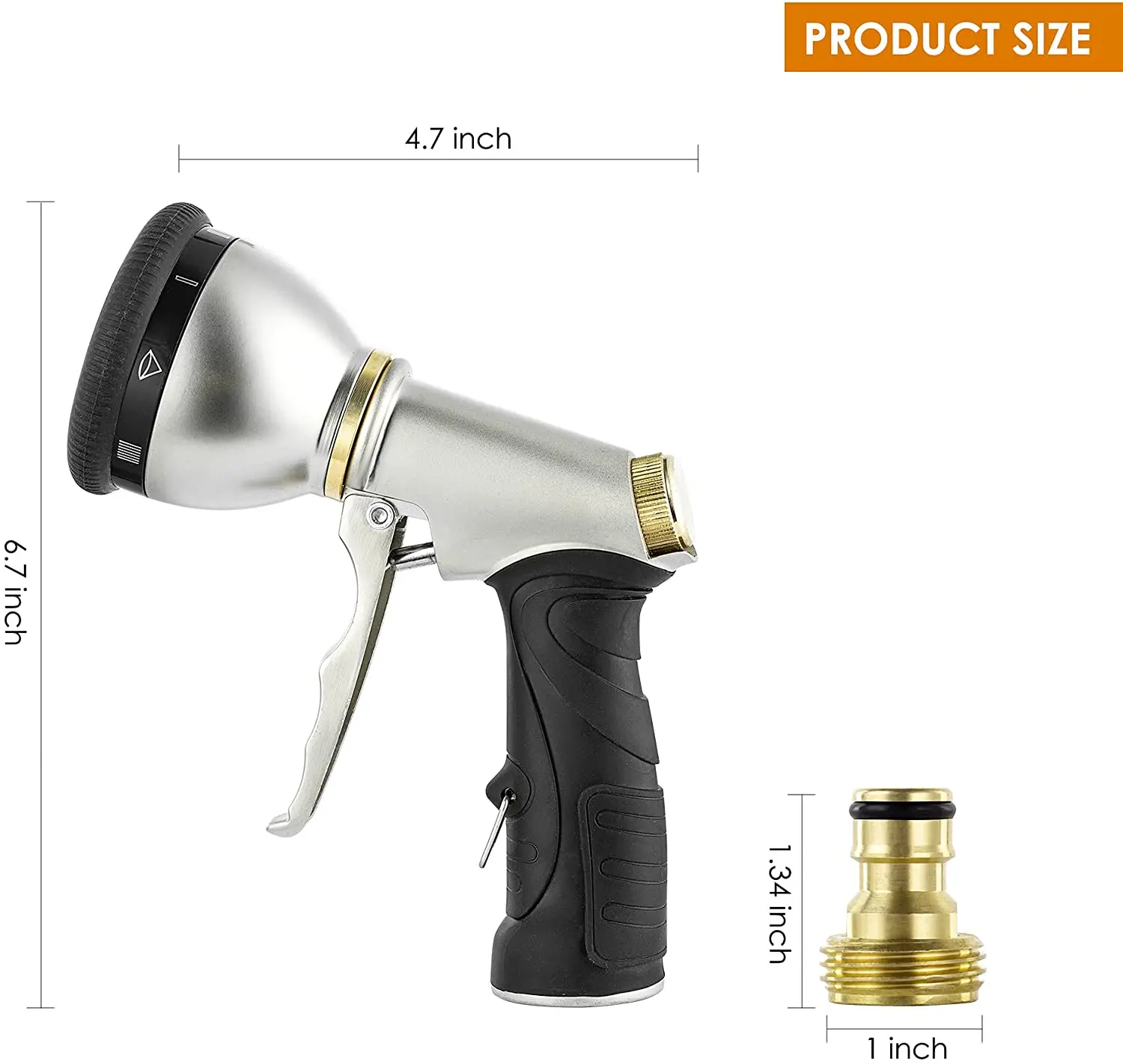 2022 Hot Sale Metal Material Multifunction Garden Hose Nozzle Spray Trigger 9 Patterns Garden Water Gun