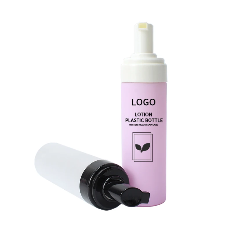 Empty 240ml 250ml frosted foaming soap pump bottle printed pet foam pump bottle amber plastic bottle