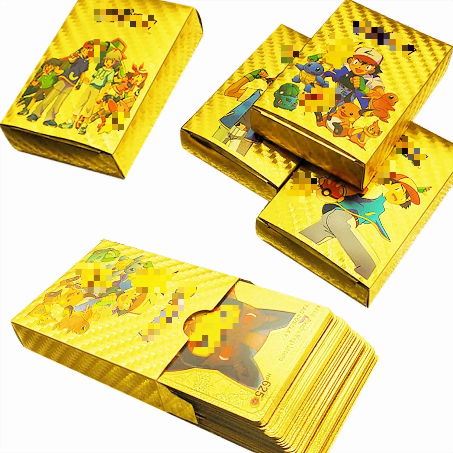Card Collection Box Bundle Includes and Compatible with 55 Poke mon Ultimate Rare Card Bundle