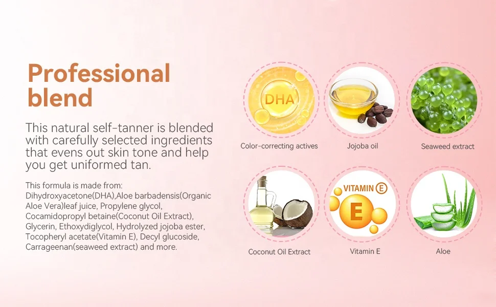 100ml Self Tanning Foam Sunless Tanner Natural DHA Tanning Mousse Body Bronzer Self Tan Mousse