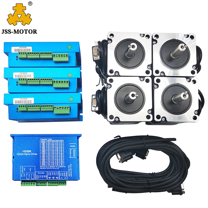 Stepper Motor NEMA 34 Complete Kit 4 Axis easy servo system 4N.m and driver HSS86 for wholesale