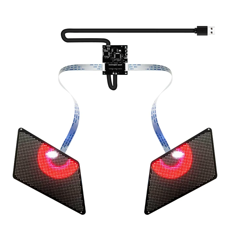 App Control Programmable Winking Eye Led Display Screen Panel Led Eagle Eye Blinking Screen for Backpack Bags Cars Clothes