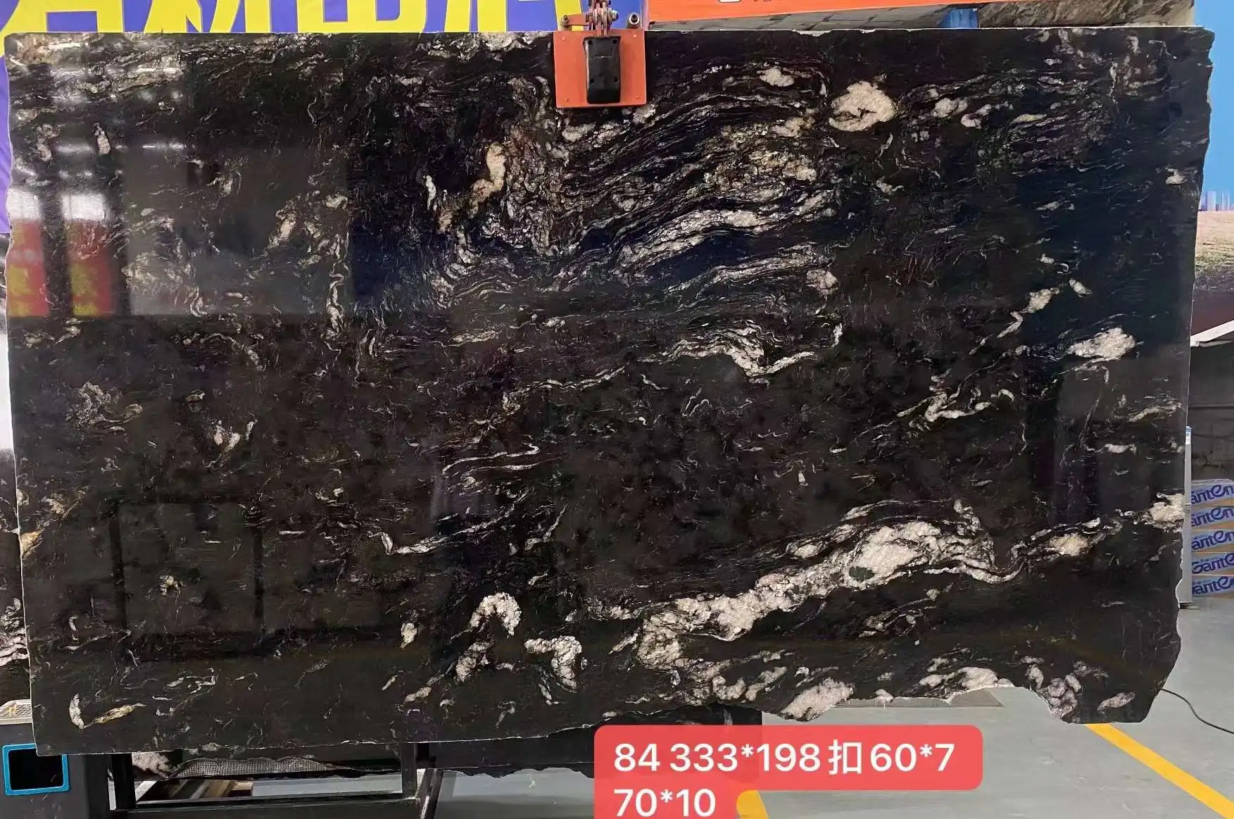 Luxury Modern Polished Gu cii Black Quartzite Stone Brazil Natural Cosmic Black Granite Vanity Top Kitchen Bathroom Big Slab