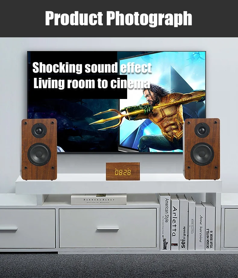 Wooden TV SoundBar Bluetooth Speaker Home Theater System 3D Surround Sound Bar Subwoofer Audio Remote Control Wall Mountable