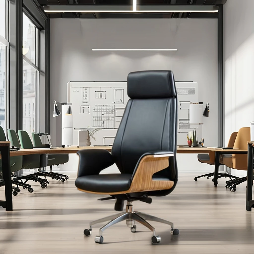 PurelyFeel Large Class Office Chair Simple Modern Ergonomic Design with Mesh Leather Meetings Business Negotiations Wholesale