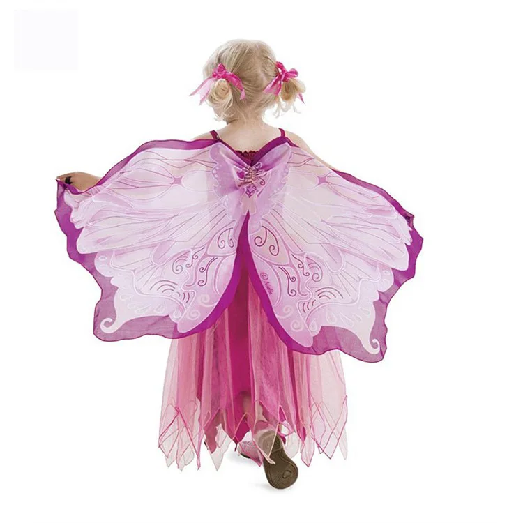 Factory Wholesale Wings Fairy Butterfly Cloak for Kids Stage Performance Costumes Halloween Children Girl Butterfly Dress Up