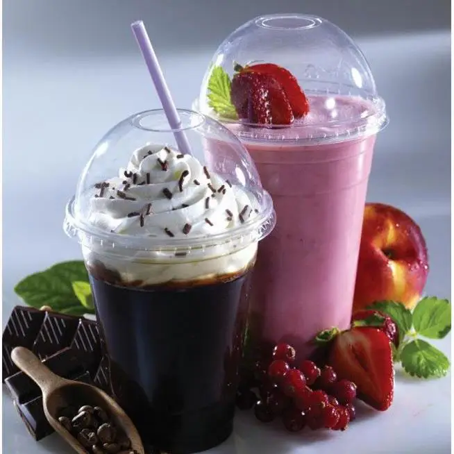 
10oz/300ml party use clear plastic disposable smoothie cups with lids pet drinking cup JB10A 