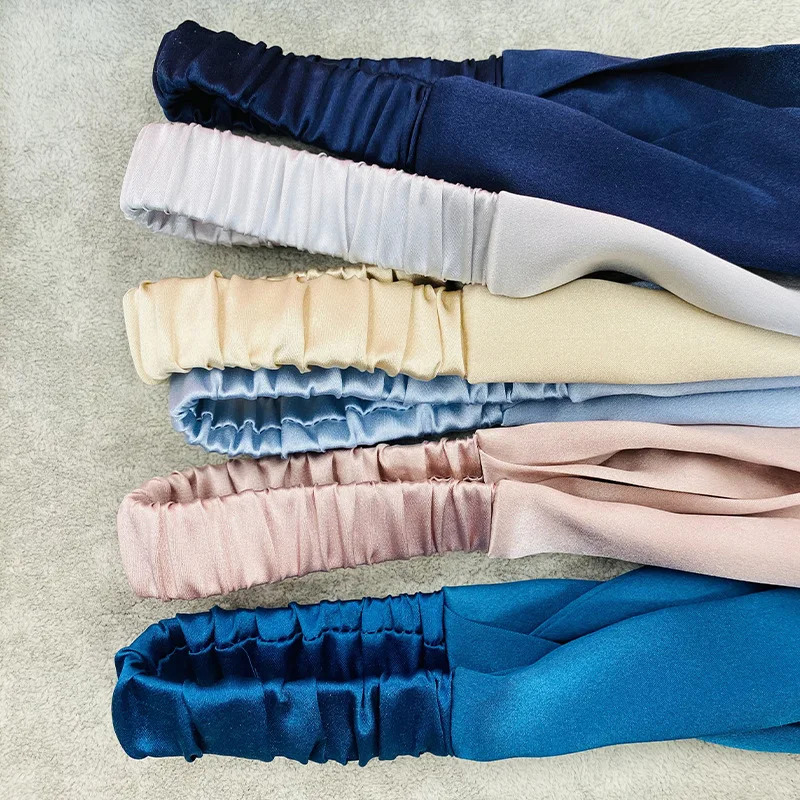 Wholesale care hair fashion spa headband mulberry silk sleep headbands