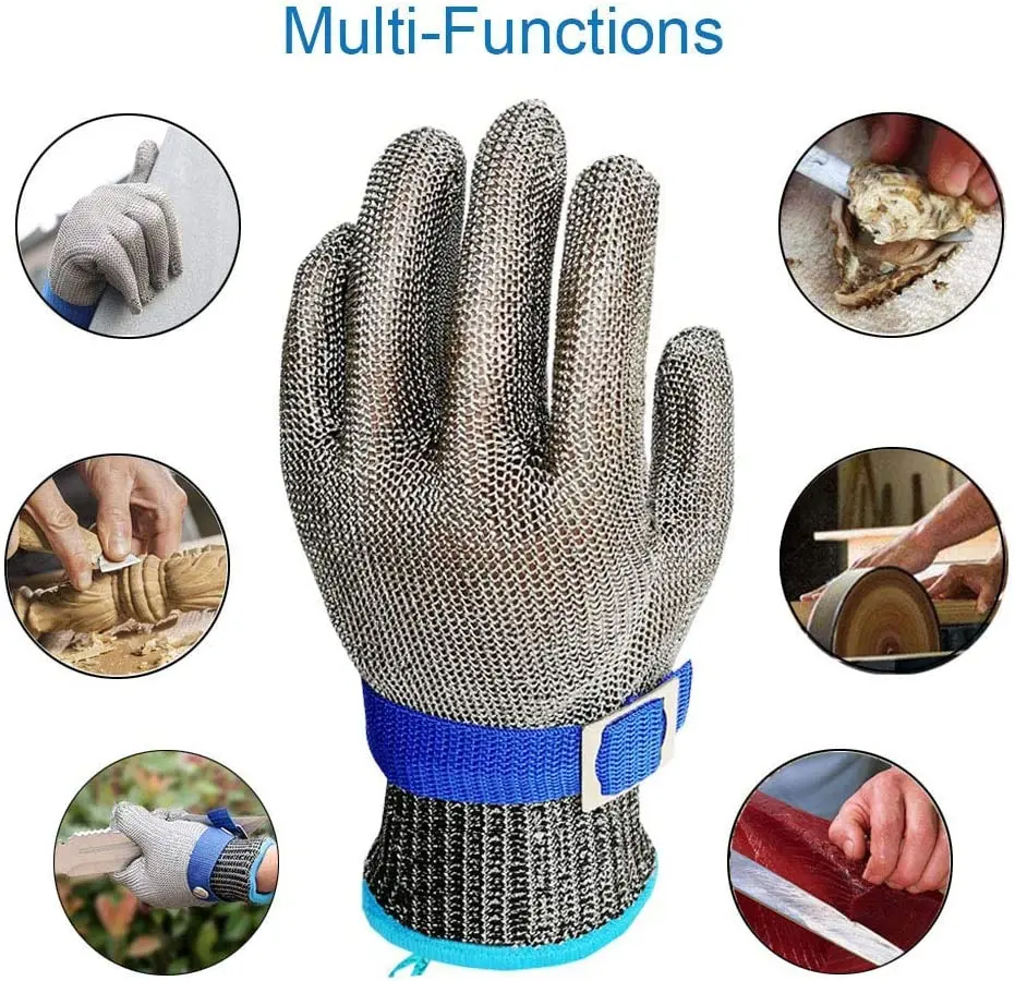 Stainless Level 9 Cut Resistant Glove Cutting Glove Durable Rustproof Reliable Stainless Steel Mesh Metal Wire Glove