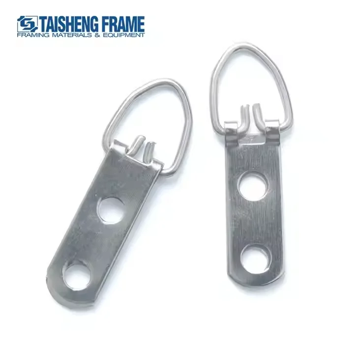 X0909 TS-K019 Silver D-ring frame hardware fitting accessories for photo frame 2 Holes Photo frame hooks