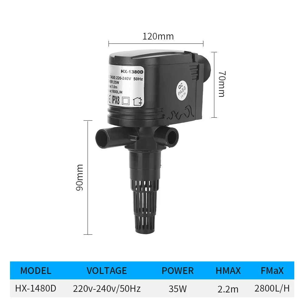 
Aquarium Submersible Filter Water Pump Fish Pond Fountain Quiet Water Change Pump Fish Tank Accessories 