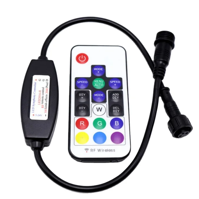 Водонепроницаемый пульт дистанционного управления для светодиодной ленты WS2811 RF mini RGBW, 17 клавиш