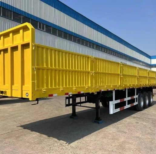 3 Axles Bulk and Container Transportation Steel Sidewall  Semi-Trailer Side Wall Semi Truck Trailer