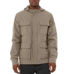 Custom twill fabric work jacket wholesale OEM mens many pockets regular fit utility cargo jackets