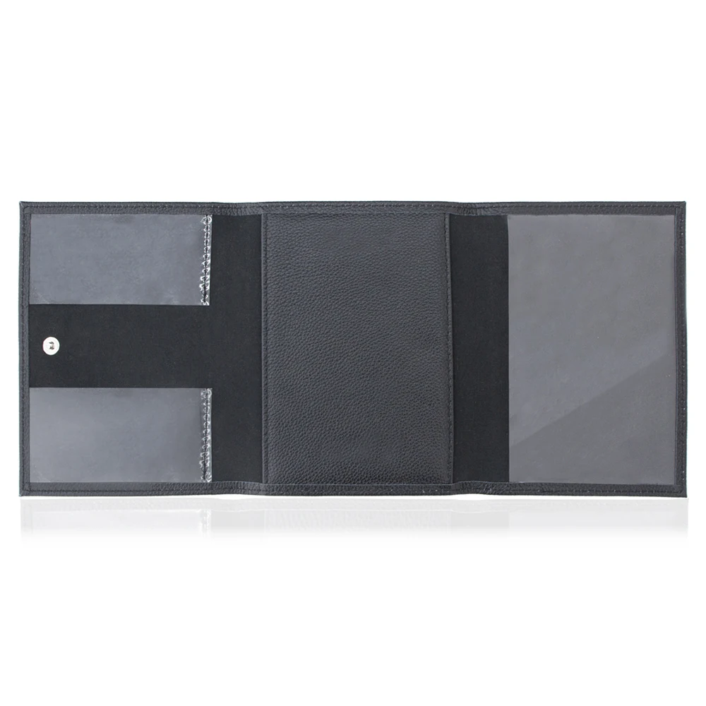 Boshiho Custom Logo Passport Cover Pilot Wallet Genuine Leather RFID Blocking Travel Passport Holder